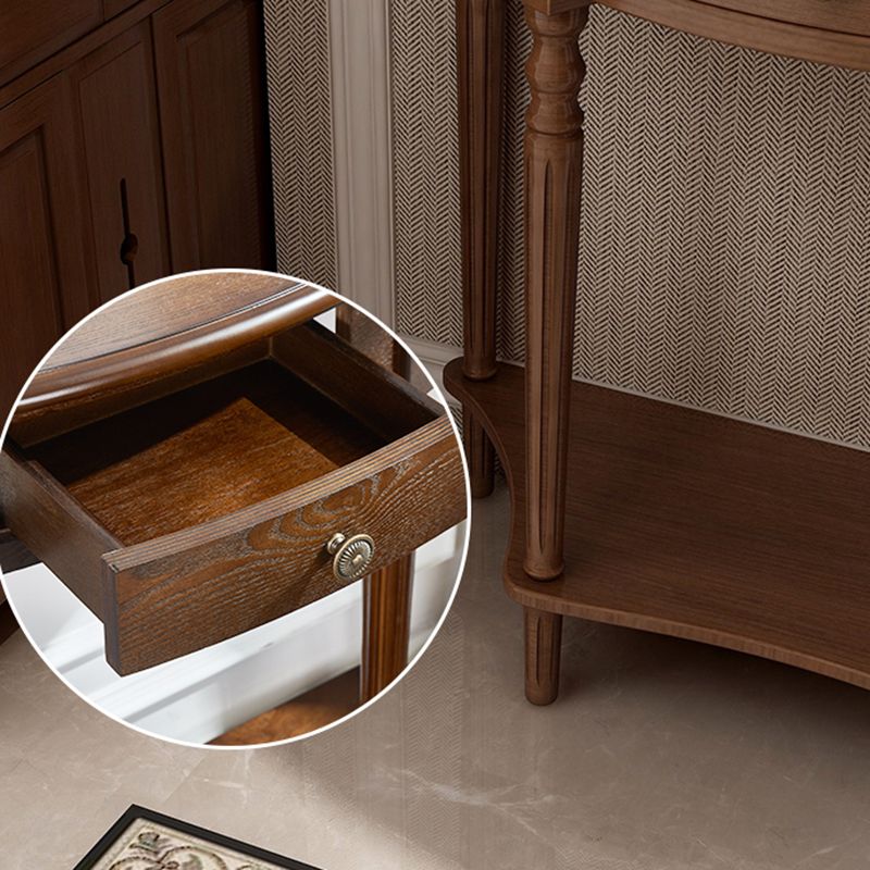 Storage Solid Wood Console Table Half Moon Mid-Century Modern Console Clearhalo 'Console Tables' 'console_tables' 'Entry & Mudroom Furniture' 'furn' 'furn_console_tables' 'Furniture' 1200x1200_1fa7509c-d8d3-403f-8533-bc9088eb476f