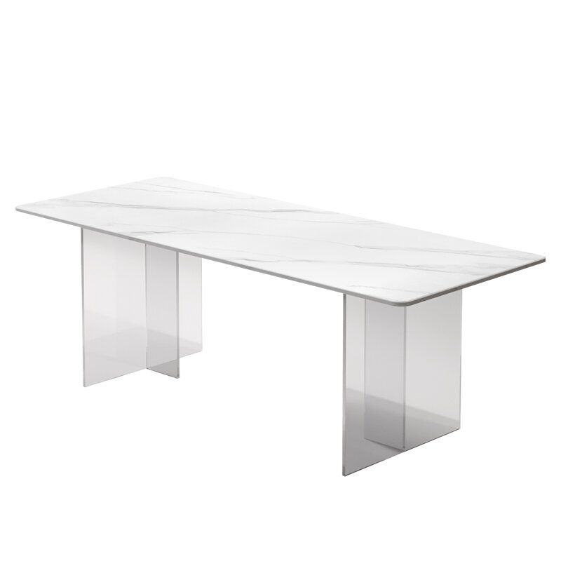 Rectangle Table à manger de base transparente