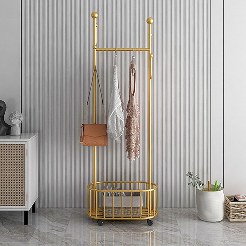 Moderne Metall -Eingangshalle Hall Tree Storage Bench Haken freistehende Kleiderbügel