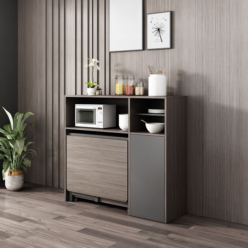 Modern Style Traditional Height Dining Set with with Drop Leaf Table and Trestle Base Clearhalo 'Dining Room Sets' 'Dining Tables & Seating' 'dining_room_set' 'furn' 'furn_dining_room_set' 'Furniture' 'furniture_dining_room_set' 'Kitchen & Dining Furniture' 'kitchen&dining_furn' 'kitchen' 1200x1200_1faa4d81-53e6-48fd-b0ef-b4631089190b