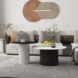 Modern Style Black/white Rock Slab Top Metal Craft Round Coffee Table Clearhalo 'Coffee & Accent Tables' 'Coffee Tables' 'coffee_tables' 'furn' 'furn_coffee_tables' 'Furniture' 'Living Room Furniture' 1200x1200_1fac6c54-948a-43c0-b978-c3207aa50660