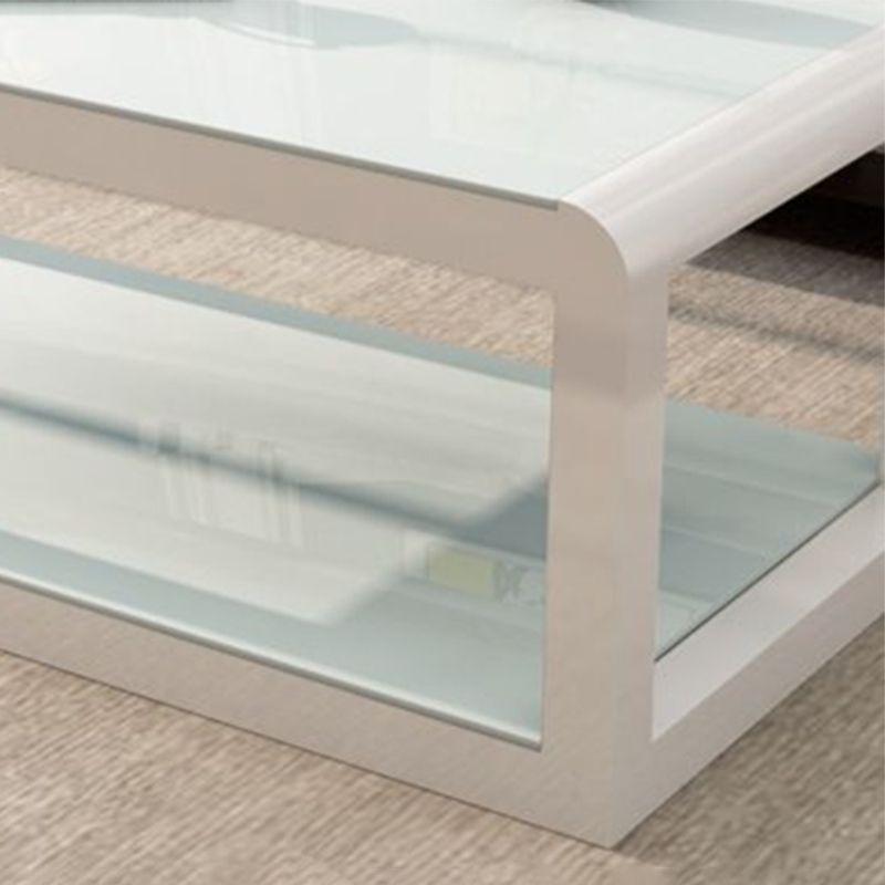 Moderner Stil runder temperierter Glas Top Metal Rahmen Basis Couchtisch