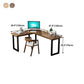Solid Wood Industrial Office Desk L-Shape Fixed Writing Table