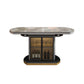 Grey Round Stone Tabletop Extendable Dining Table with Storage Clearhalo 'Dining Tables & Seating' 'Dining Tables' 'dining_table' 'furn' 'furn_dining_table' 'Furniture' 'Kitchen & Dining Furniture' 1200x1200_1fae4147-9ab0-4f95-8efd-2b979e729604
