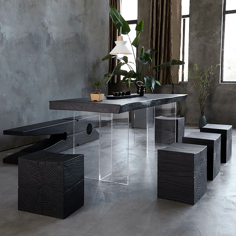 Modern Black in Pine Dining Table Specialty Dining Table for Kitchen Clearhalo 'Dining Tables & Seating' 'Dining Tables' 'dining_table' 'furn' 'furn_dining_table' 'Furniture' 'Kitchen & Dining Furniture' 1200x1200_1faf4aa9-6810-461d-a8d8-aace8f324d22