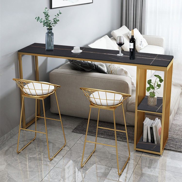 Rectangle Bar Dining Table Contemporary Bar Dining Table with Sled Base Clearhalo 'Bar Furniture' 'Bar Tables' 'bar_tables' 'Furniture' 'furniture_bar_tables' 'Kitchen & Dining Furniture' 1200x1200_1fafa40e-9f73-4bcc-835b-a8dfa3b56a9f