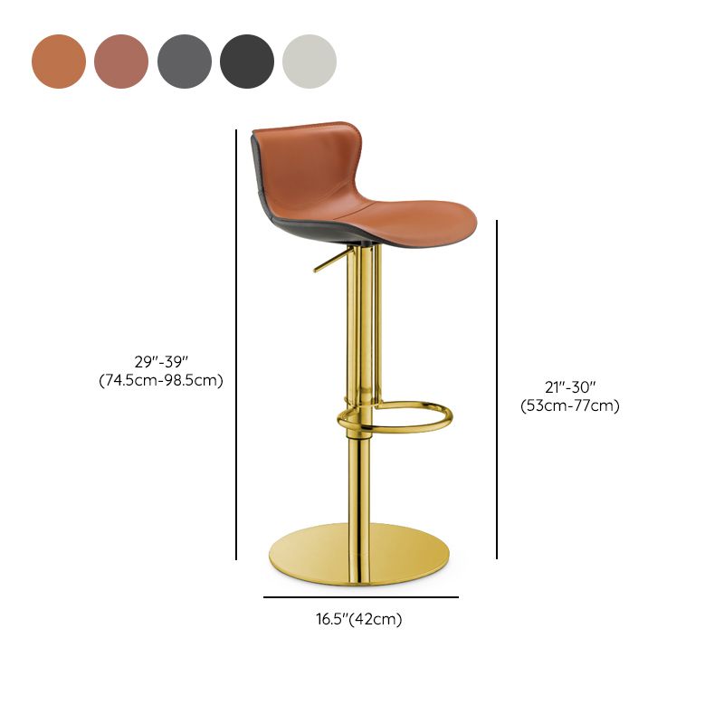 Leer verstelbare Bar Stool Glam Backlest Teller voor Bristol