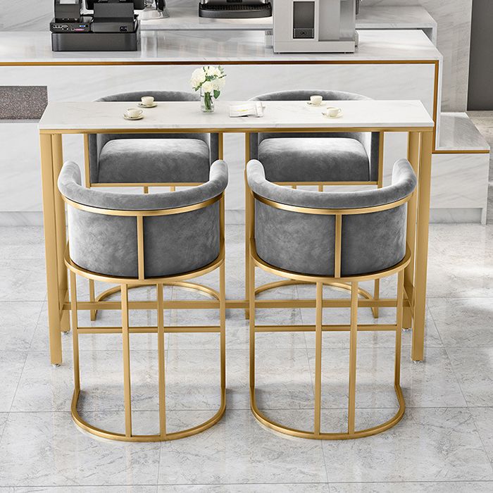Metal and Marble Rectangular Table, Industrial Style Minimalist Corporate Pantry Bar Table Clearhalo 'Bar Furniture' 'Bar Tables' 'bar_tables' 'furn' 'furn_bar_tables' 'Furniture' 'Kitchen & Dining Furniture' 1200x1200_1fb0e75f-f2fe-43c3-b2ba-deeec416ab9c