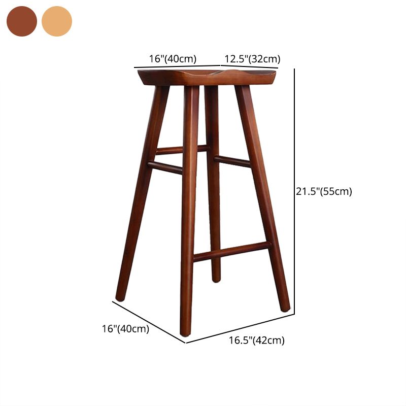 Contemporary Rectangle Bar and Counter Stool Wood Stool with 4 Legs Clearhalo 'Bar Furniture' 'Bar Stools' 'bar_stools' 'furn' 'furn_bar_stools' 'Furniture' 'furniture_bar_stools' 'Kitchen & Dining Furniture' 1200x1200_1fb270eb-22c3-477c-9cbc-adbbec351981
