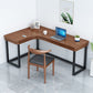 L-Form Solid Pine Writing Table Industrial Home Working Table