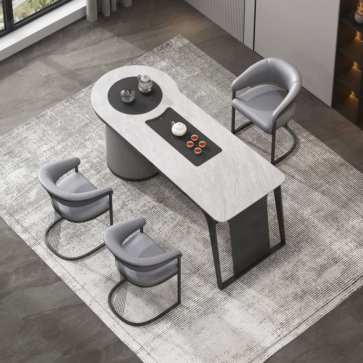 Glam Küchenseitenstuhl Gold Basis offener Essarm Stuhl