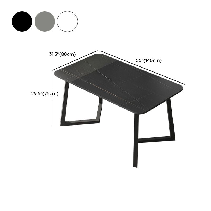 Metal Dinette Set with Faux Leather Chairs 1/2/5/7 Pieces Black Stone Dining Table Set