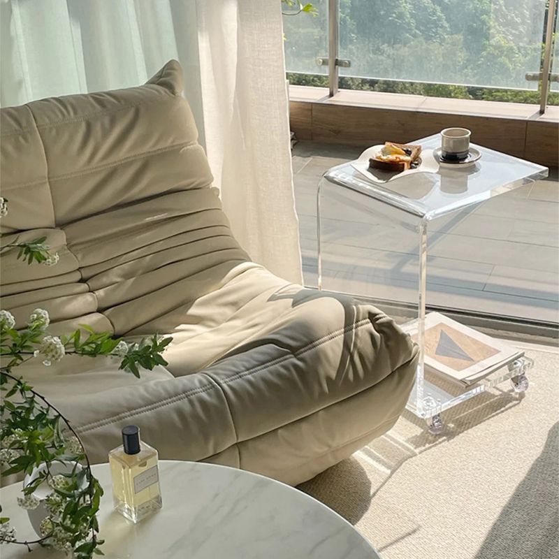 Modernistic Plastic Abstract End Table Rectangular Corner Table for Living Room Clearhalo 'Coffee & Accent Tables' 'End & Side Tables' 'end_side_tables' 'furn' 'furn_end_side_tables' 'Furniture' 'Living Room Furniture' 1200x1200_1fb60d6e-3bab-4412-8f6a-3c33deaec21b