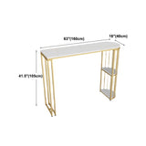 Glam Style Storage Bar Table Gold Frame 42 Inch Height Table for Restaurant Clearhalo 'Bar Furniture' 'Bar Tables' 'bar_tables' 'furn' 'furn_bar_tables' 'Furniture' 'furniture_bar_tables' 'Kitchen & Dining Furniture' 'kitchen&dining_furn' 'kitchen' 1200x1200_1fb7809e-e3cd-40f7-9e77-be64328e3ea9