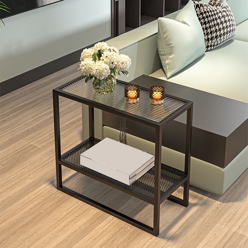 モダンなガラスそりのエンドテーブルミニマリストの長方形のコーナーテーブル