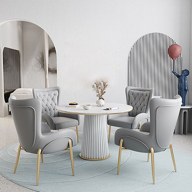 1/5 Pcs Metal Contemporary Dining Room Set with Round Indoor Table Dinette Set Clearhalo 'Dining Room Sets' 'Dining Tables & Seating' 'dining_room_set' 'furn' 'furn_dining_room_set' 'Furniture' 'furniture_dining_room_set' 'Kitchen & Dining Furniture' 'kitchen&dining_furn' 'kitchen' 1200x1200_1fb7a23f-e96e-4d4f-b514-d2b0435edee4