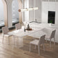 Modern White Stone Table Rectangle Dining Room Table for Kitchen