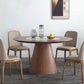 Round Convertible Dining Table Modern Solid Wood Pedestal Table in Brown