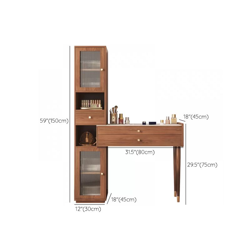Modern Solid Wood Table Makeup Vanity with Drawers for Bedroom Clearhalo 'Bedroom Furniture' 'furn' 'furn_makeup_vanities' 'Furniture' 'Makeup Vanities' 'makeup_vanities' 1200x1200_1fb8d4b3-6794-4725-a239-609d0307228f