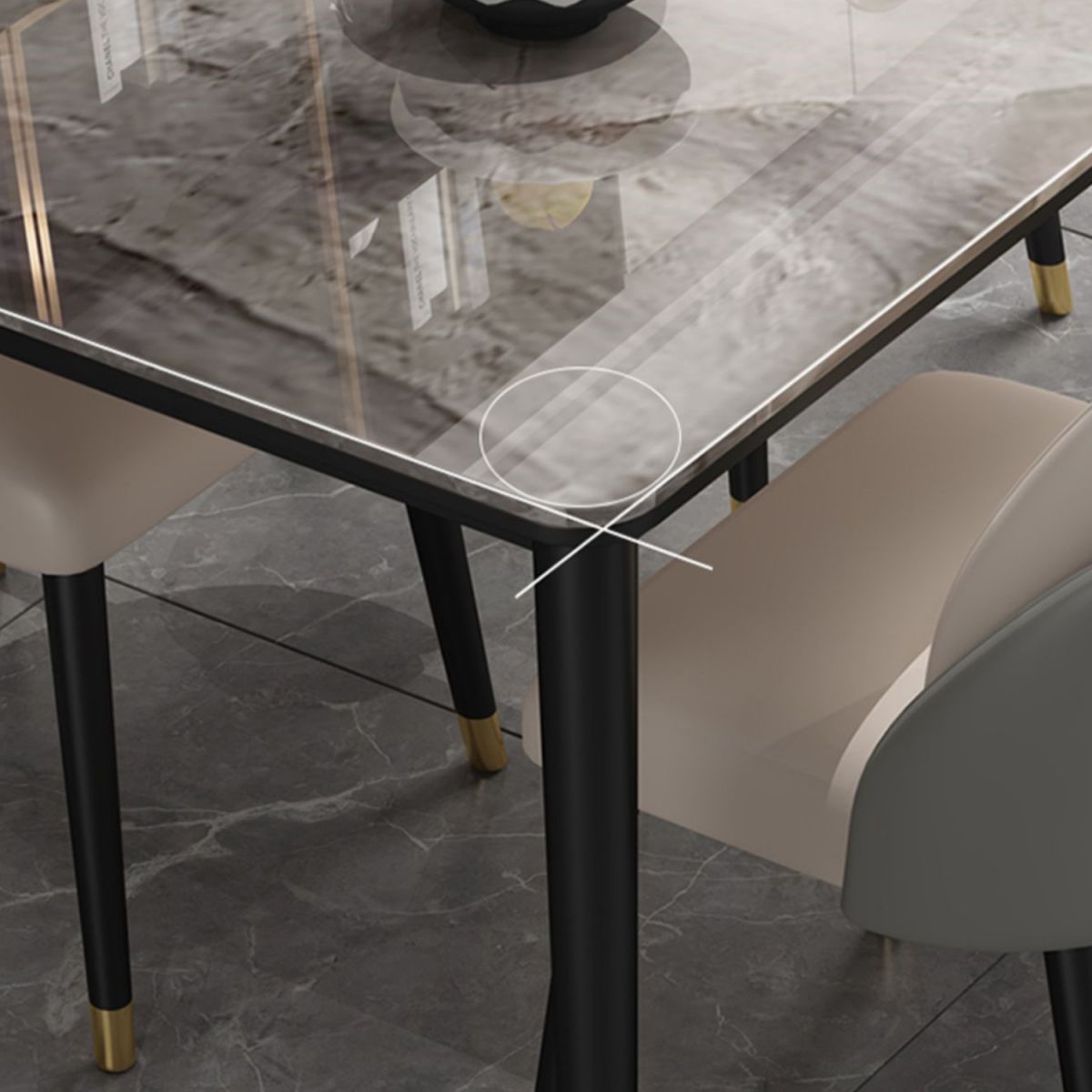 Glam 1/2/5/7 Pieces Dining Set Rectangle Dining Room Set with 4 Legs Clearhalo 'Dining Room Sets' 'Dining Tables & Seating' 'dining_room_set' 'furn' 'furn_dining_room_set' 'Furniture' 'furniture_dining_room_set' 'Kitchen & Dining Furniture' 'kitchen&dining_furn' 'kitchen' 1200x1200_1fb8f803-131d-46fd-832e-c54b263ad189