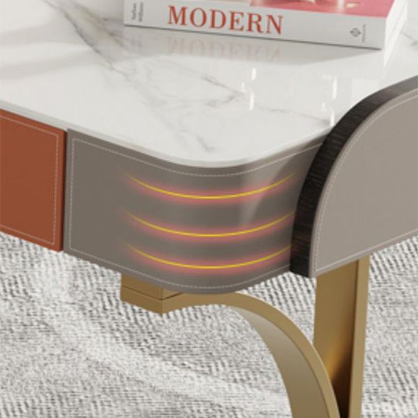 Stein gebogener Büro -Schreibtisch Glam 29.53 "großer Schreibtisch mit Schubladen