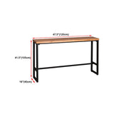 Pine Wood Bar Table Industrial Bar Dining Table with Black Trestle Base Clearhalo 'Bar Furniture' 'Bar Tables' 'bar_tables' 'furn' 'furn_bar_tables' 'Furniture' 'furniture_bar_tables' 'Kitchen & Dining Furniture' 1200x1200_1fba2c0c-ab91-47c5-8995-8a6296c7349d