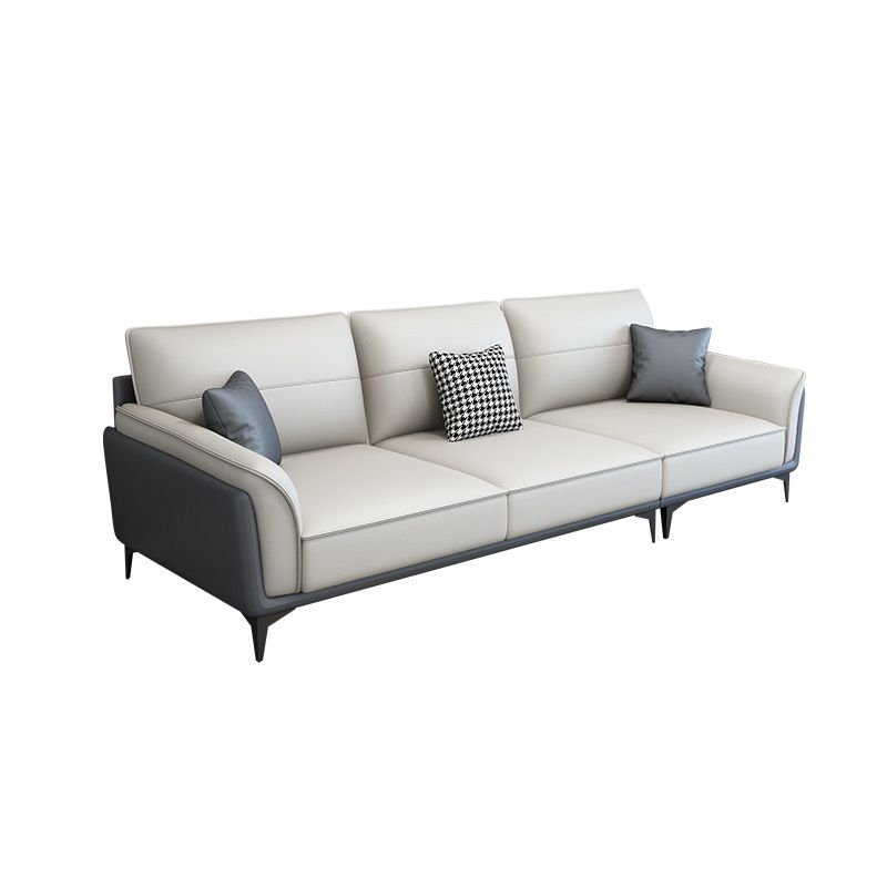 Pain en cuir en cuir canapé sectionnel canapé à bras évasé et chaise