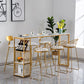 Glam Rectangle Counter Height Dining Table White and Gold Pub Table Clearhalo 'Bar Furniture' 'Bar Tables' 'bar_tables' 'furn' 'furn_bar_tables' 'Furniture' 'Kitchen & Dining Furniture' 1200x1200_1fbc70ca-dd9d-4970-890c-dfa5bb8b9ea0