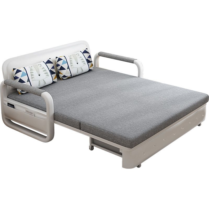 Linnen 32,28 "brede slaper bank grijze slaapbank met afneembare matras