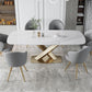 Metal Traditional Luxury Rectangle Table White Sintered Stone Table for Dining Room Clearhalo ' dining_table' 'Dining Tables & Seating' 'Dining Tables' 'furn' 'furn_dining_table' 'Furniture' 'furniture_dining_table' 'Kitchen & Dining Furniture' 'kitchen&dining_furn' 'kitchen' 'kitchen_dining_table' 1200x1200_1fbdb46c-daf9-4500-ab73-12dbbcc283b9