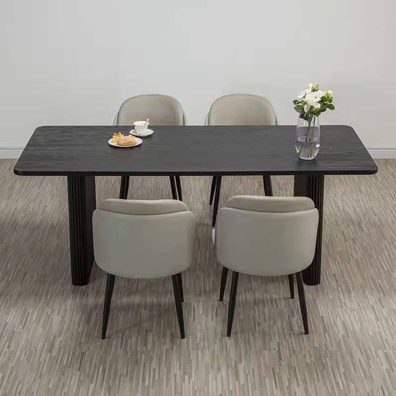 Black Pine Wood Dining Table Modern Indoor Rectangle Dinette Table Clearhalo 'Dining Tables & Seating' 'Dining Tables' 'dining_table' 'furn' 'furn_dining_table' 'Furniture' 'Kitchen & Dining Furniture' 1200x1200_1fbe2c7e-32d2-4e91-8f0d-c2a91743cca7