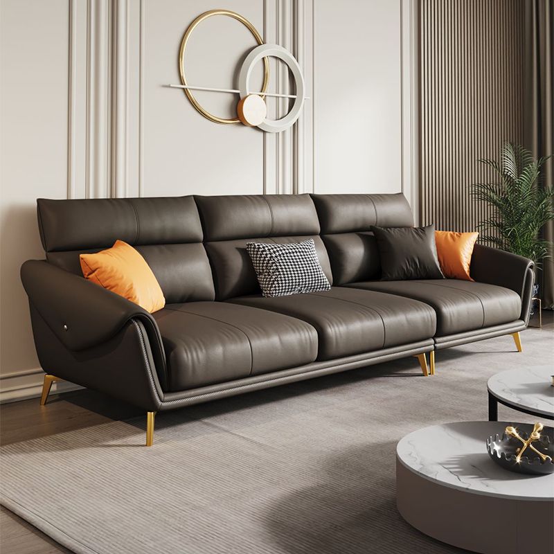 リビングルームソファのための現代の黒い縫製枕の傾斜した腕