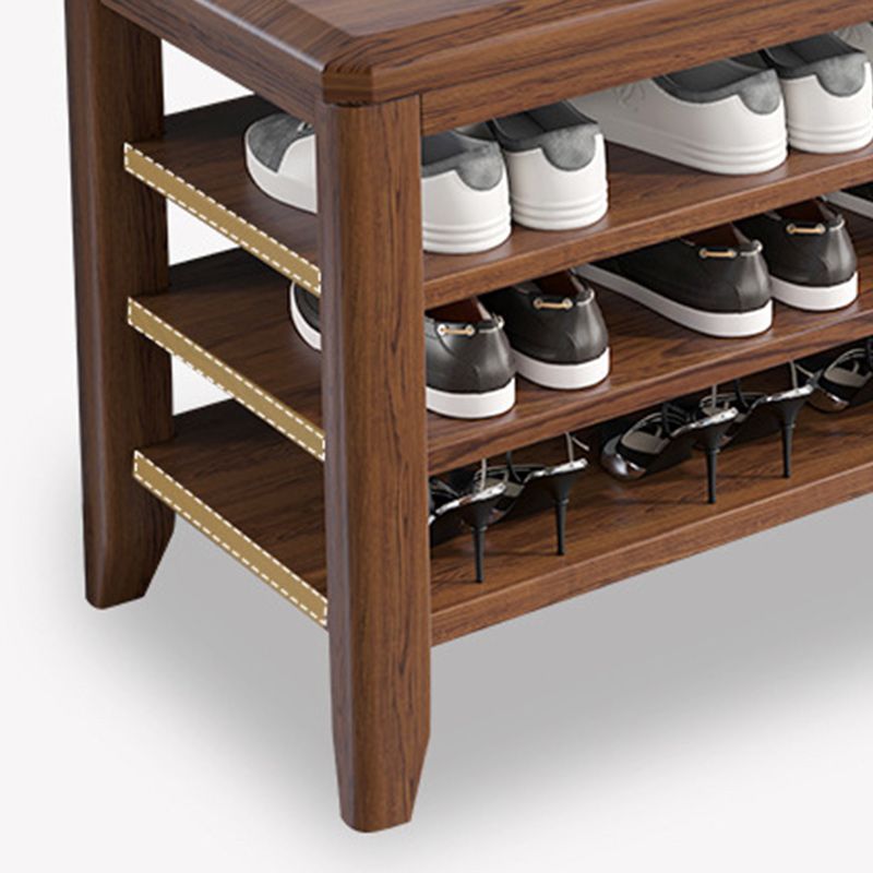 Rectangle 11.8" Wide Entryway Bench with Storage Solid Wood Seating Bench in Rubberwood Clearhalo 'Benches' 'Chairs & Seating' 'furn' 'furn_benches' 'Furniture' 'Living Room Furniture' 1200x1200_1fbecbad-6f2f-4139-a2d8-363d4f550aff