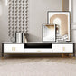 Contemporary Stone TV Console White Open Storage Media Console Clearhalo 'furn' 'furn_tv_stands_entertainment_centers' 'Furniture' 'Living Room Furniture' 'TV Stands & Entertainment Centers' 'TV Stands & Media Storage Furniture' 'tv_stands_entertainment_centers' 1200x1200_1fbeffe4-40e5-4096-8225-4cb13d3e62a3