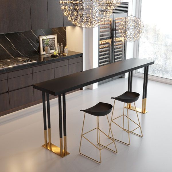 Industrial Style 1/2/3 Pieces Bar Table Set Rectangle Bar Table with High Wood Stools Clearhalo 'Bar Furniture' 'furn' 'furn_home_bar_bar_sets' 'Furniture' 'Home Bars & Bar Sets' 'home_bar_bar_sets' 'Kitchen & Dining Furniture' 1200x1200_1fc28862-995d-49f9-b30e-656a855d45d7