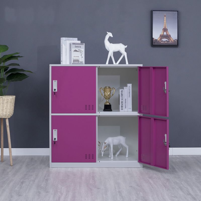 Metal Non-Hanging Cabinet Modern Storage Cabinet with Hinged Doors Clearhalo 'Armoires & Wardrobes' 'armoires_wardrobes' 'Bedroom Furniture' 'furn' 'furn_armoires_wardrobes' 'Furniture' 1200x1200_1fc29d00-2c74-4641-bc43-621d04d56f8a