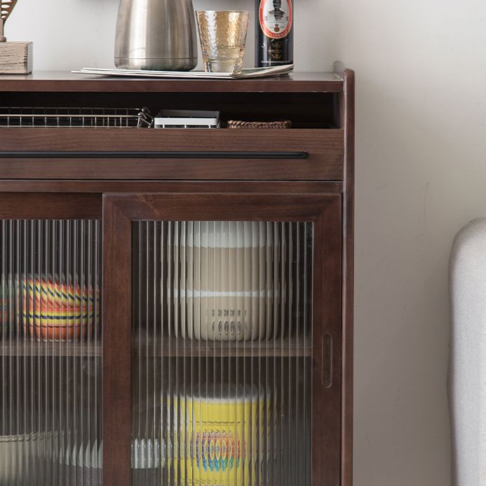 Modern Wood 36"H Sideboard Buffet Door Dining Room Buffet Server with Sliding Doors Clearhalo 'buffet_sideboard' 'Buffets & Sideboards' 'furn' 'furn_buffet_sideboard' 'Furniture' 'Kitchen & Dining Furniture' 1200x1200_1fc492f2-411f-42b3-bca4-d00c5a0637dd