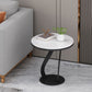 Modern Slate Round Side Table 19.6" Tall Iron Abstract End Table