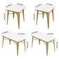 Industrial Dining Table White Sintered Stone Table with Gold Sled Base for Dining Room Clearhalo ' dining_table' 'Dining Tables & Seating' 'Dining Tables' 'furn' 'furn_dining_table' 'Furniture' 'furniture_dining_table' 'Kitchen & Dining Furniture' 'kitchen&dining_furn' 'kitchen' 'kitchen_dining_table' 1200x1200_1fc65741-d53e-4d6c-9e3f-83e239eb5120