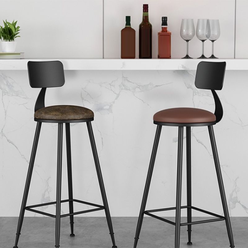 Industrial Style Armless Counter Stool Faux Leather Counter-height Stool Clearhalo 'Bar Furniture' 'Bar Stools' 'bar_stools' 'furn' 'furn_bar_stools' 'Furniture' 'Kitchen & Dining Furniture' 1200x1200_1fc6697f-60e1-410d-99a8-24202e230ee4