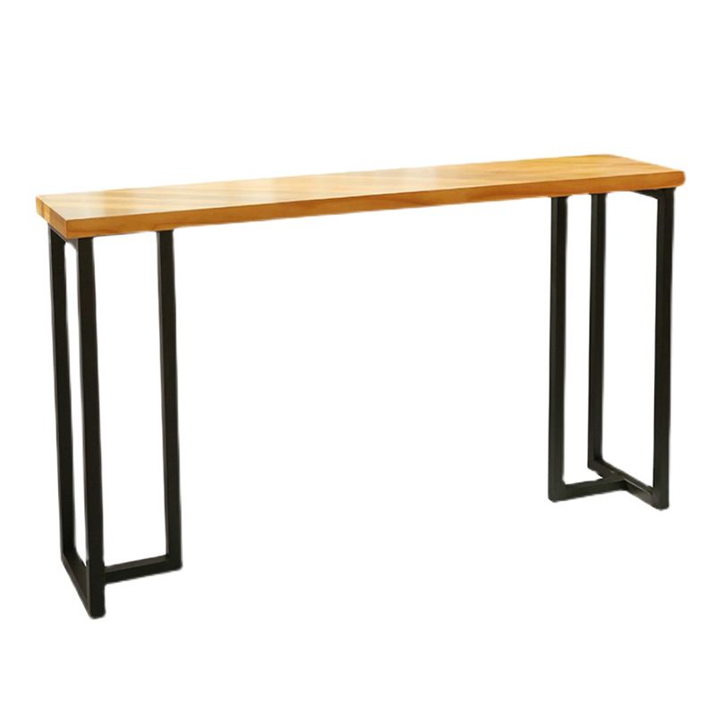Rectangular Bar Height Table Black Legs and Metal Base Bar Table for Living Room Clearhalo 'Bar Furniture' 'Bar Tables' 'bar_tables' 'furn' 'furn_bar_tables' 'Furniture' 'Kitchen & Dining Furniture' 1200x1200_1fc6930a-fdd3-43f3-bc7d-a108f48b28b1