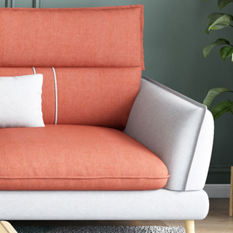 Oreiller en tissu dos sectionnel bras d'évasion des bras avec accents de bois