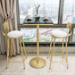 Glam Round Counter-height Stool Leather Footrest Bar Stool with Gold Base Clearhalo 'Bar Furniture' 'Bar Stools' 'bar_stools' 'furn' 'furn_bar_stools' 'Furniture' 'Kitchen & Dining Furniture' 1200x1200_1fc80fac-7dd5-4b1c-af66-41bd195f8bd3