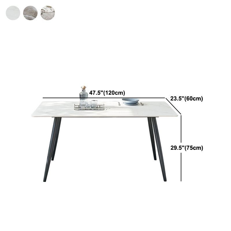 Sintered Stone Rectangle Dining Table Industrial Dining Room Table
