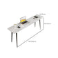 Industrial Style Writing Desk Rectangular Shaped Task Desk in White for Home