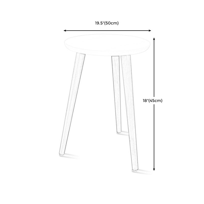 Round Wood Top End Table Contemporary Tripod Sofa Side End Table in Natural/White