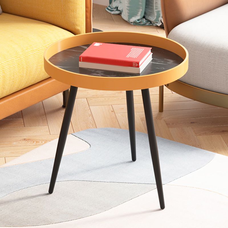 3/4 Legs Base Design Round Metal/wood Table Modern Style Coffee Table