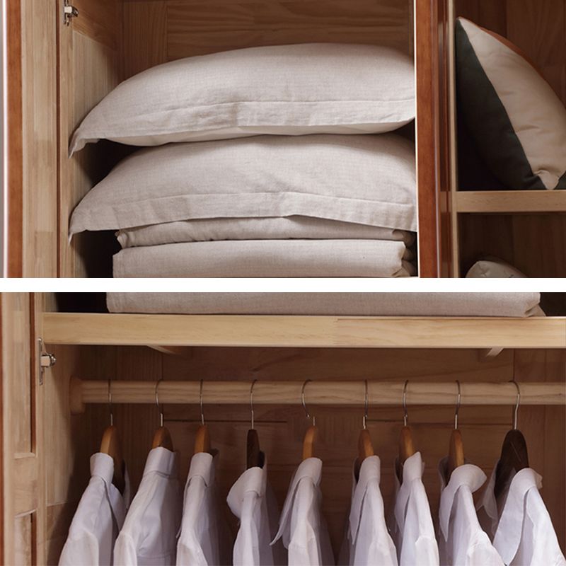 Armario de vestuario de madera de goma con estantes Gabinete de vestuario tradicional