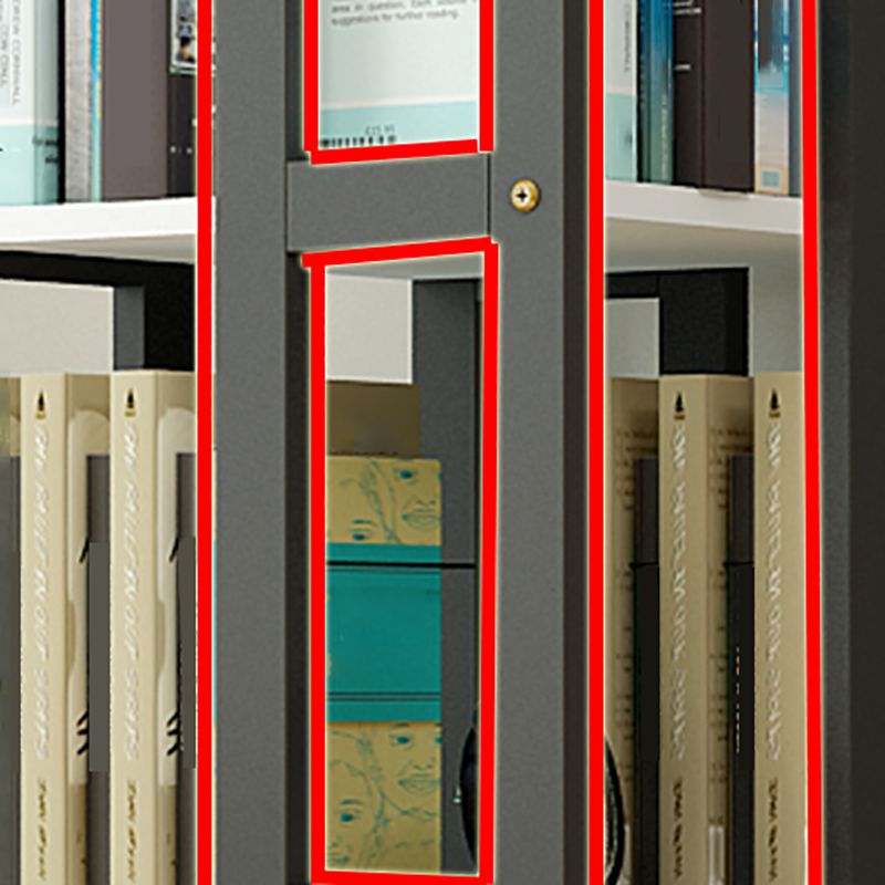 3/4/6-Shelf Contemporary Bookcase Metal Book Shelf Wooden Shelves for Living Room