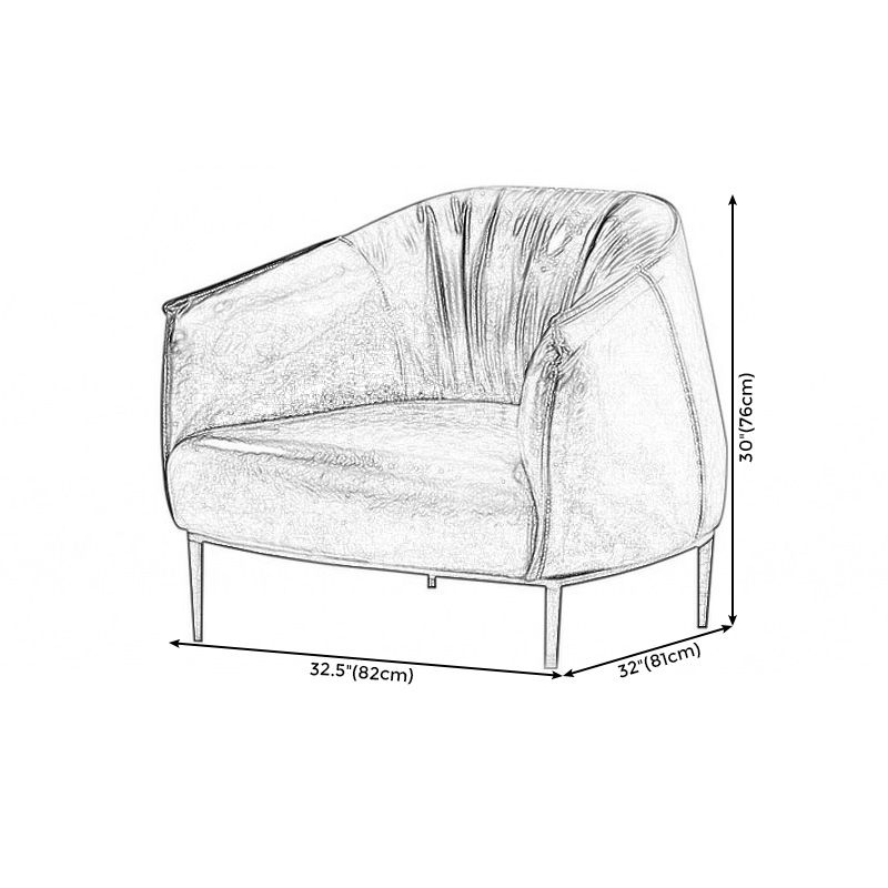 Faux Leather Solid Color Barrel Chair with Basic Four Leg for Bedroom Clearhalo 'Accent Chairs' 'accent_chairs' 'Chairs & Seating' 'furn' 'furn_accent_chairs' 'Furniture' 'furniture_accent_chairs' 'Living Room Furniture' 1200x1200_1fce3ba3-32fa-4472-bd52-772c24b0f719